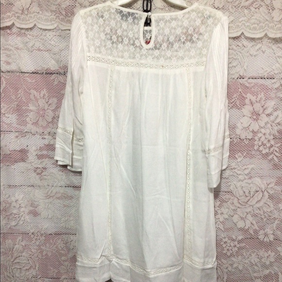 NWT SUGARLIPS Bohemian Flowing Embroidered Lacy Off White Dress Size XS - Picture 13 of 16
